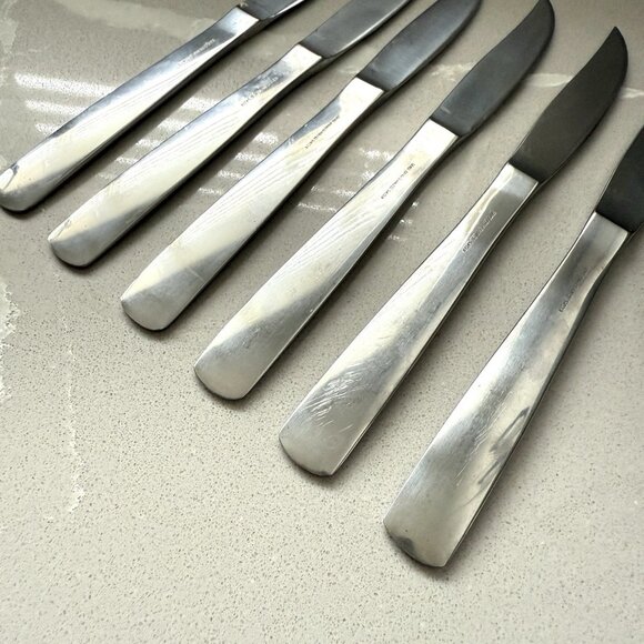 Gense Set Of 6 Facette Steak Knives And Holder Stainless Steel Sweden 8” Vintage - Picture 2 of 7